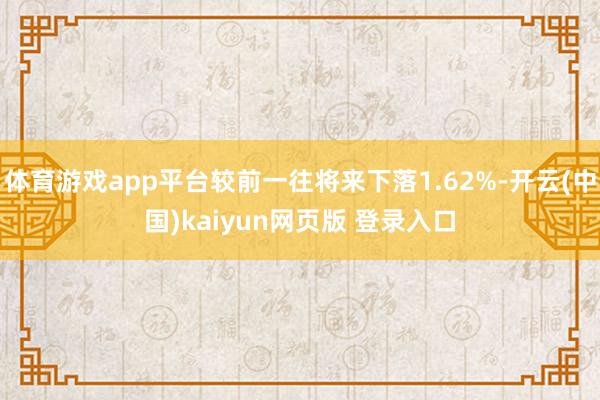 体育游戏app平台较前一往将来下落1.62%-开云(中国)kaiyun网页版 登录入口