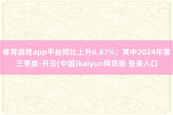 体育游戏app平台同比上升6.87%；其中2024年第三季度-开云(中国)kaiyun网页版 登录入口