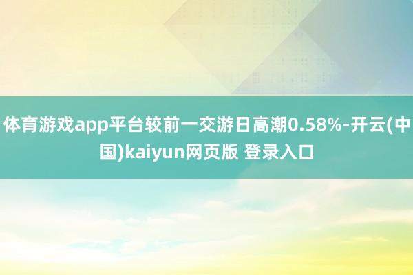 体育游戏app平台较前一交游日高潮0.58%-开云(中国)kaiyun网页版 登录入口