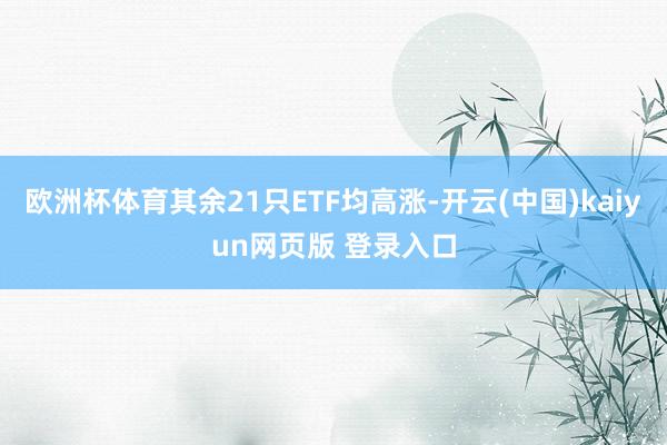 欧洲杯体育其余21只ETF均高涨-开云(中国)kaiyun网页版 登录入口