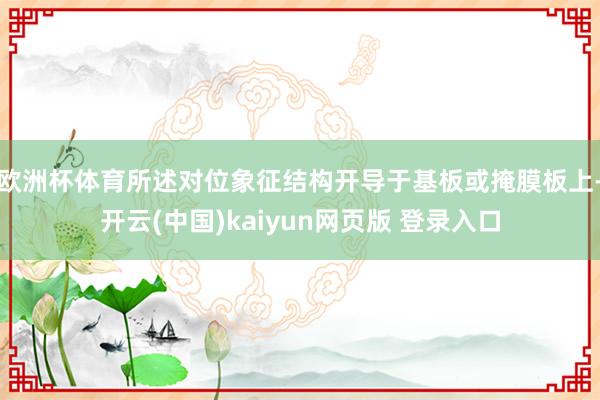 欧洲杯体育所述对位象征结构开导于基板或掩膜板上-开云(中国)kaiyun网页版 登录入口