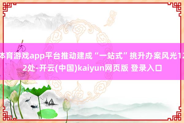 体育游戏app平台推动建成“一站式”挑升办案风光122处-开云(中国)kaiyun网页版 登录入口