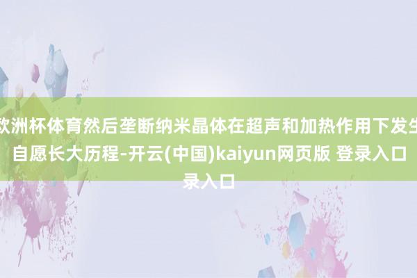 欧洲杯体育然后垄断纳米晶体在超声和加热作用下发生自愿长大历程-开云(中国)kaiyun网页版 登录入口