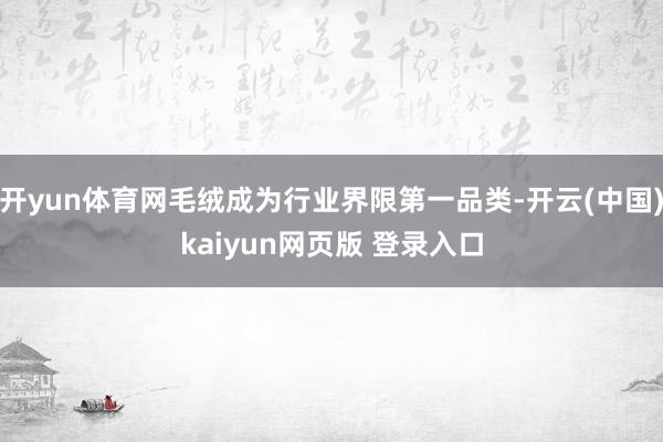 开yun体育网毛绒成为行业界限第一品类-开云(中国)kaiyun网页版 登录入口