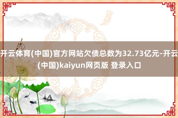 开云体育(中国)官方网站欠债总数为32.73亿元-开云(中国)kaiyun网页版 登录入口