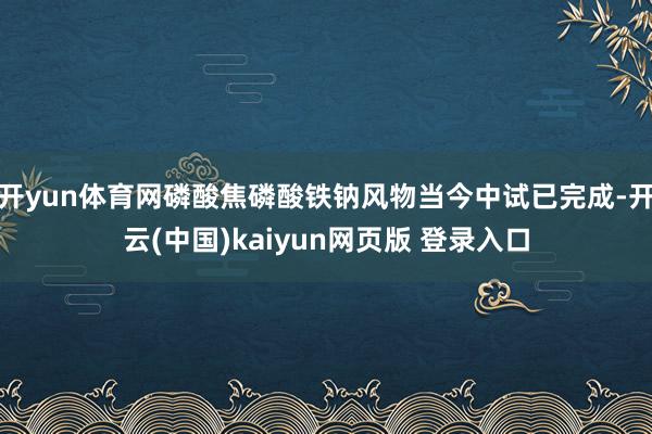 开yun体育网磷酸焦磷酸铁钠风物当今中试已完成-开云(中国)kaiyun网页版 登录入口
