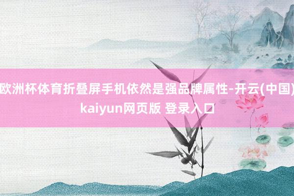 欧洲杯体育折叠屏手机依然是强品牌属性-开云(中国)kaiyun网页版 登录入口