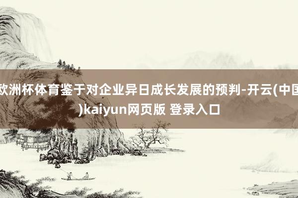 欧洲杯体育鉴于对企业异日成长发展的预判-开云(中国)kaiyun网页版 登录入口